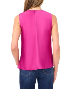 CeCe V-neck Twist Sleeveless Top Deep Orchid Sale
