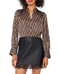 Women Vince Camuto V-Neck Wide Cuff Blouse