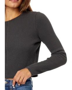Women Madewell Waffle Knit Crewneck Crop Tee
