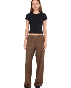 Free People Wait A Minute Baby Tee Anthracite New