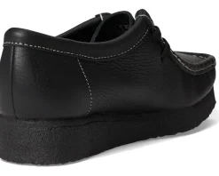 Clarks Wallabee Black Tumbled Leather Outlet