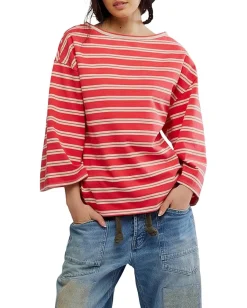 Free People We The Free C'est La Vie Tee Red Combo Best