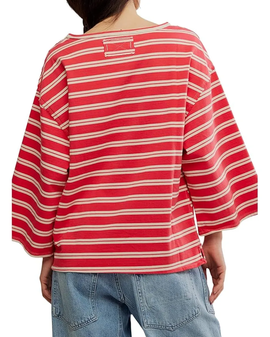 Free People We The Free C'est La Vie Tee Red Combo Best