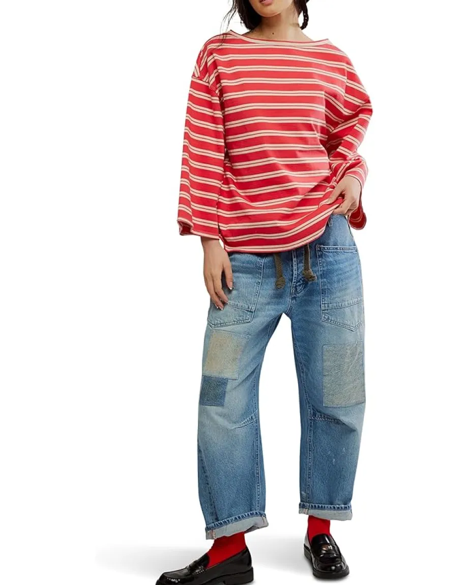 Free People We The Free C'est La Vie Tee Red Combo Best