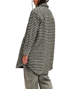 Free People We The Free Get Around Houndstooth Shirt Black/White Online