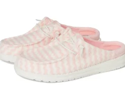 Hey Dude Wendy Slip Terry Stripe Pink/White Clearance