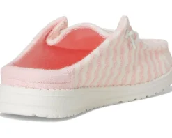Hey Dude Wendy Slip Terry Stripe Pink/White Clearance