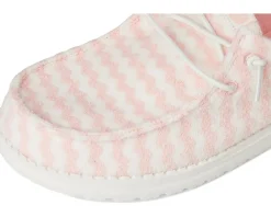 Hey Dude Wendy Slip Terry Stripe Pink/White Clearance
