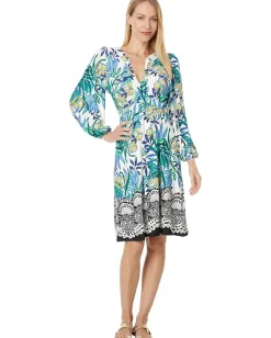 Lilly Pulitzer Wexlee 3/4 Sleeve Dress Multi Golden Hour Glam Engineered Knit Dress Best