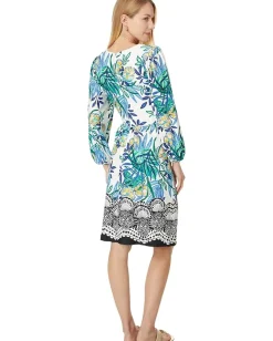 Lilly Pulitzer Wexlee 3/4 Sleeve Dress Multi Golden Hour Glam Engineered Knit Dress Best