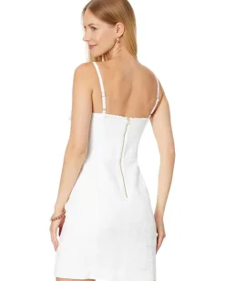 Lilly Pulitzer Willalynn Stretch Bow Dress Resort White Caliente Pucker Jacquard Best