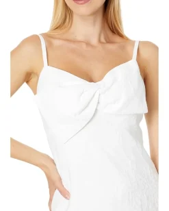 Lilly Pulitzer Willalynn Stretch Bow Dress Resort White Caliente Pucker Jacquard Best