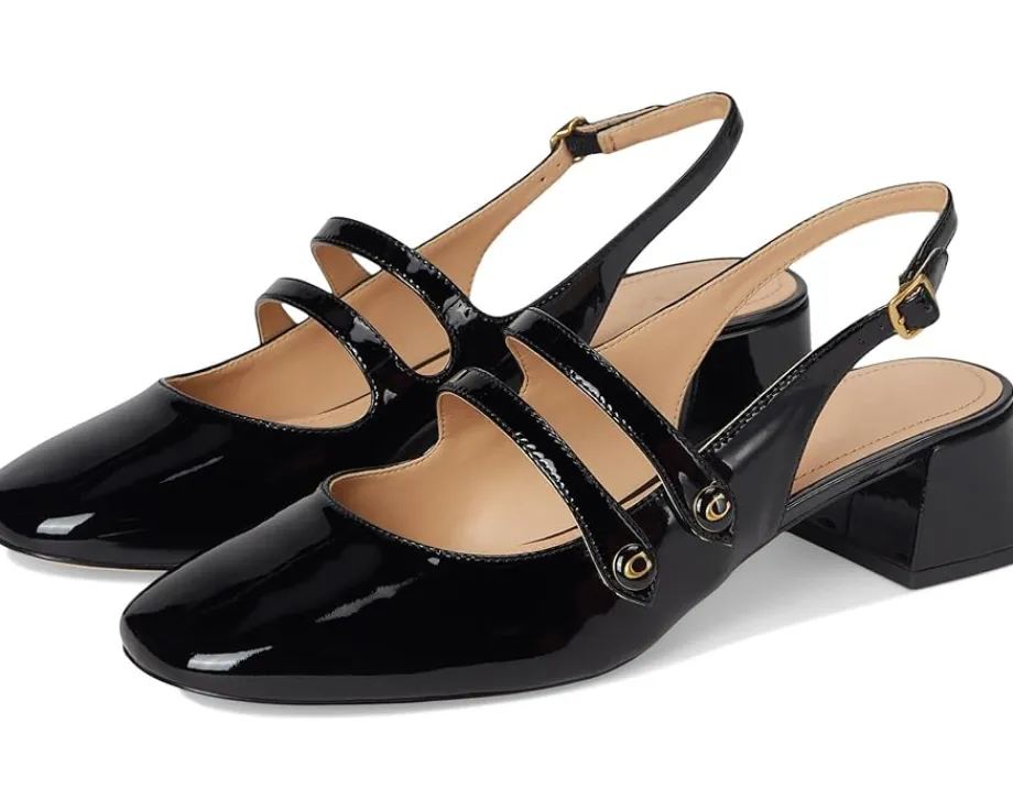 Women COACH Winley Patent Leather Slingback Mary Jane