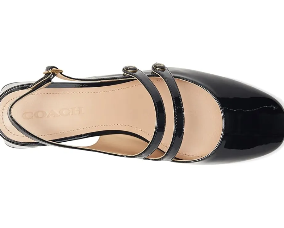 Women COACH Winley Patent Leather Slingback Mary Jane