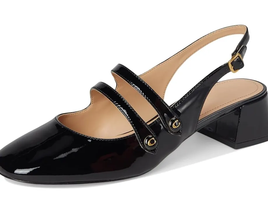 Women COACH Winley Patent Leather Slingback Mary Jane