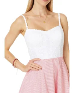 Women Lilly Pulitzer Winslow Eyelet Stripe Combo Dress
