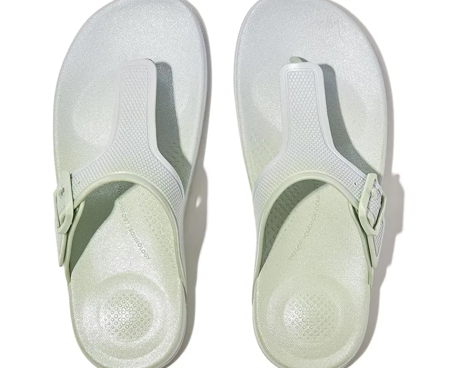 Women FitFlop Women's Iqushion Iridescent Adjustable Buckle Flip-Flops