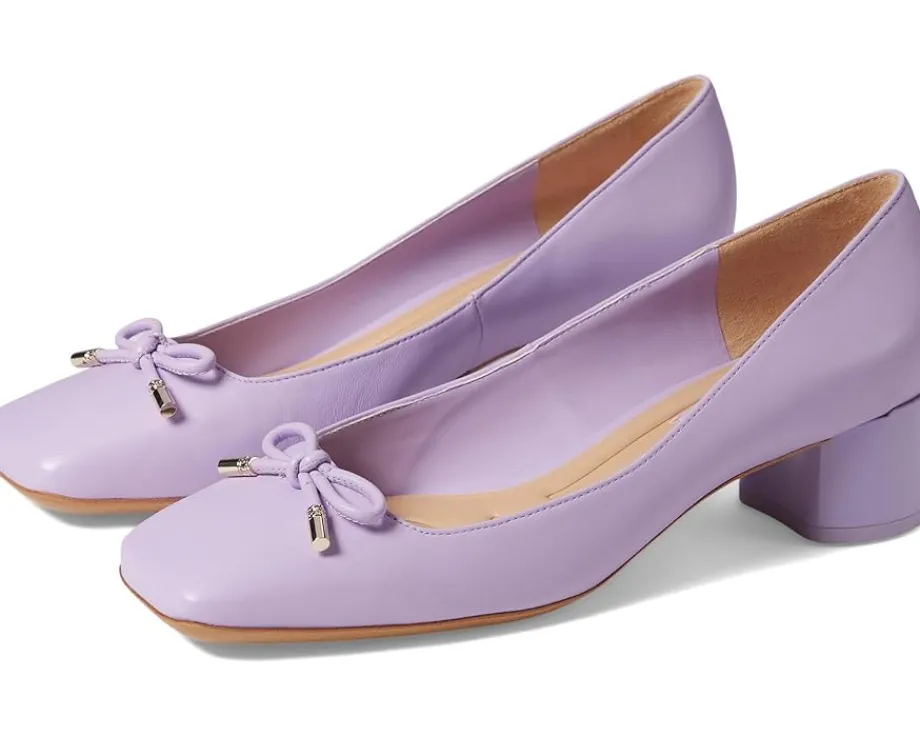 Women Franco Sarto Women's Natalia Square Toe Block Heel Pumps with Bow