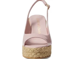 Stuart Weitzman Women's Island Peep-Toe Espadrille Wedge Hot