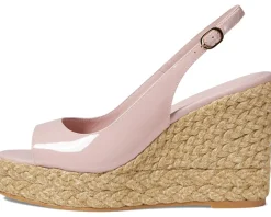 Stuart Weitzman Women's Island Peep-Toe Espadrille Wedge Hot