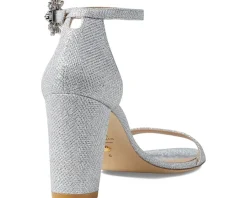Stuart Weitzman Women's Nearlynude Crystal Nova Sandal Clearance