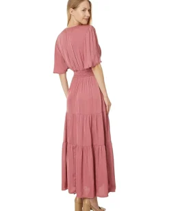 Women Liverpool Los Angeles Woven Maxi Dress Textured Sateen