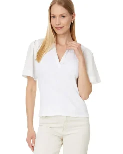 Women Lilla P Woven Sleeve Split Neck