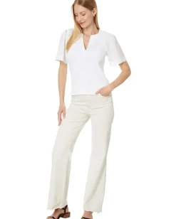 Women Lilla P Woven Sleeve Split Neck