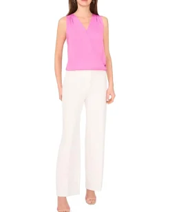 Vince Camuto Wrap Front Sleeveless Blouse Violet Blush 1 Discount