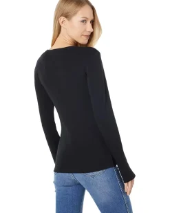Women Lilla P 1x1 Rib Long Sleeve Crew Neck Tee