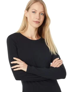 Women Lilla P 1x1 Rib Long Sleeve Crew Neck Tee