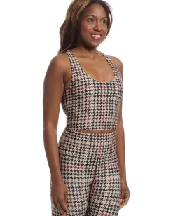 Beach Riot Yara Top Midnight Houndstooth Hot