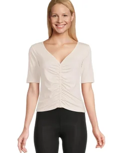 Splendid Yasmina Ruched Tee Moonstone Hot