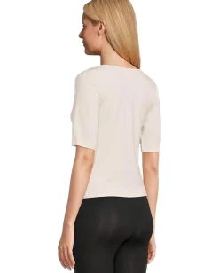 Splendid Yasmina Ruched Tee Moonstone Hot