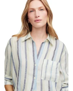 Women Madewell Y-Neck Shirt With Adjustable Sleeve