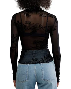 Free People You Decide Long Sleeve Black New