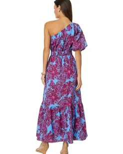 Lilly Pulitzer Zelalynn One Shoulder Cotton Abaco Blue Feel Like A Shellebrity Outlet