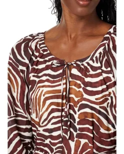 Tommy Bahama Zen Zebra Midi Dress Double Chocolate New