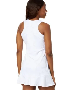 Tail Activewear Zinnia Racerback Flounce Dress Fading Leaves Chalk New