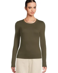 Women Michael Stars Zola Long Sleeve Crew Tee