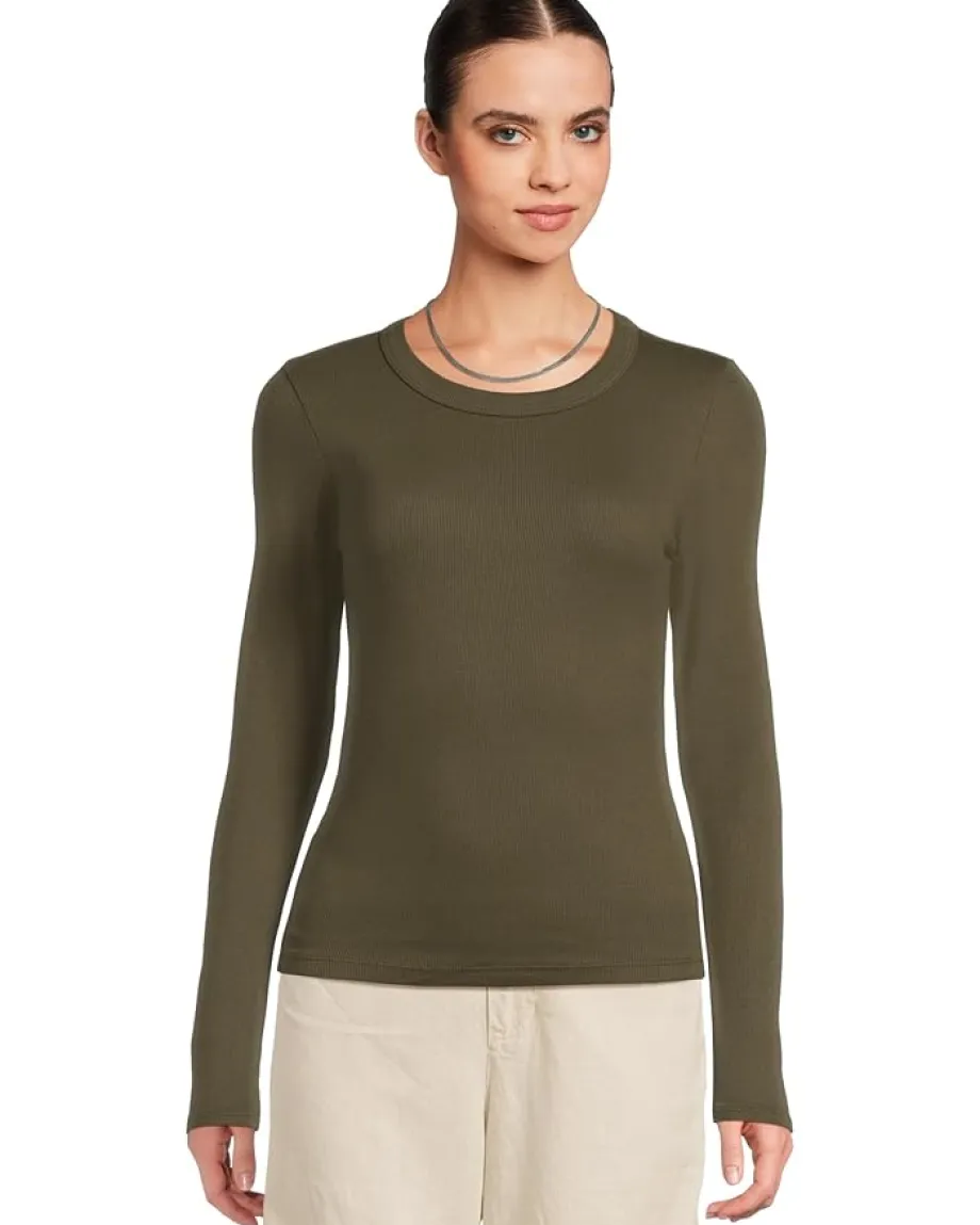 Women Michael Stars Zola Long Sleeve Crew Tee