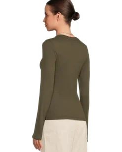 Women Michael Stars Zola Long Sleeve Crew Tee