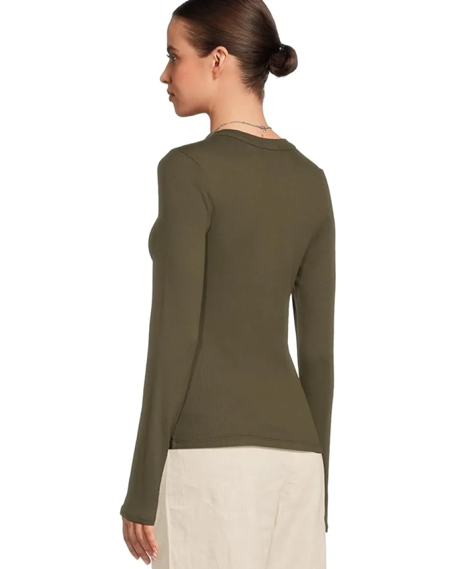 Women Michael Stars Zola Long Sleeve Crew Tee