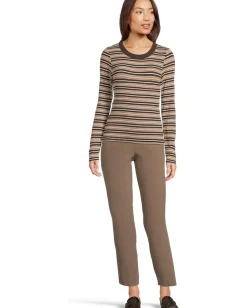 Michael Stars Zola Long Sleeve Crew Tee Neutral Stripe Best